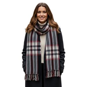 SALE Style & Co. Black, Red, White Knit Flannel Scarf